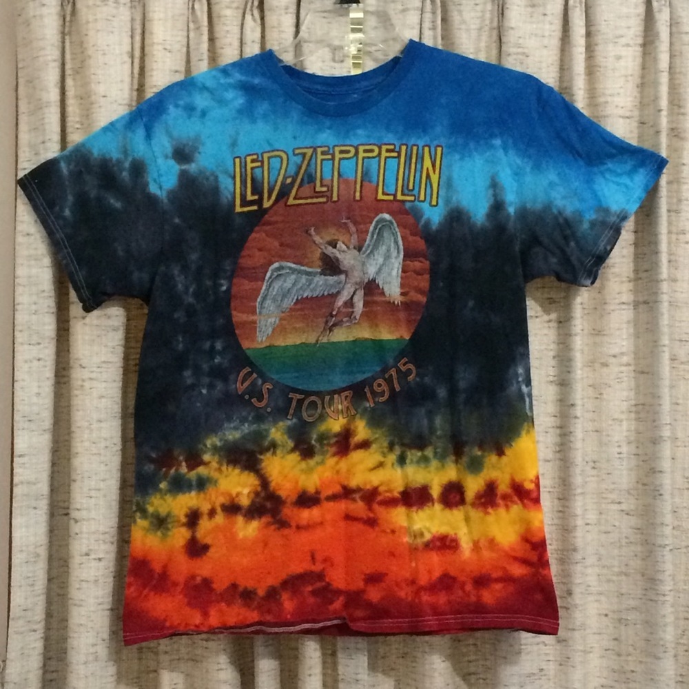 Led Zeppelin US Tour 1975 Icarus Tie Dye Tee - Large